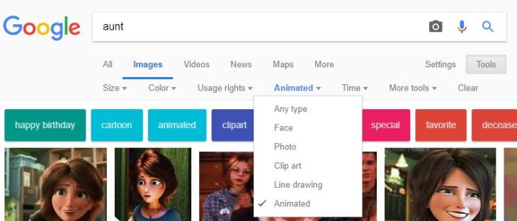 Google search settings tool animated